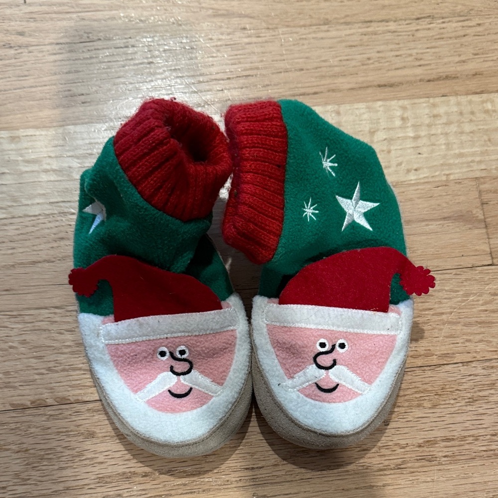 Hanna Andersson Red and Green Santa Booties